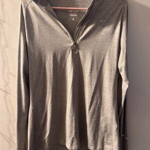 Nike Heather Gray Dri-FIT Quarter-Zip Top